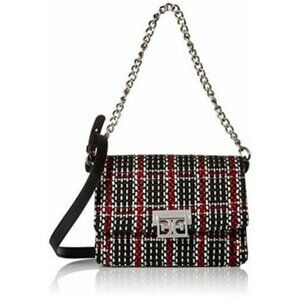 Sam Edelman NWT Paislee Messenger Crossbody - BLACK/RED MULTI PLAID